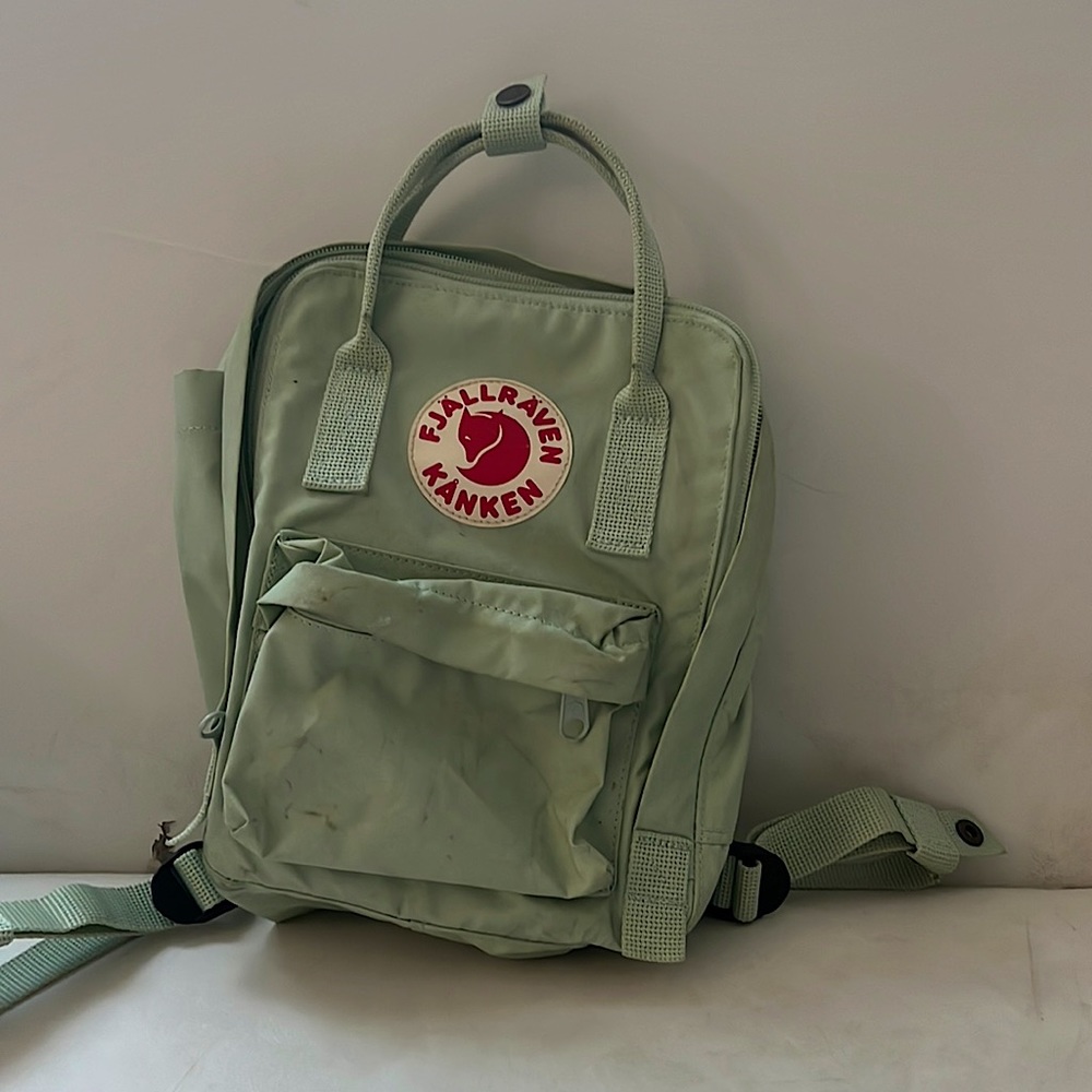 Used Fjallraven mint green Mini Backpack
